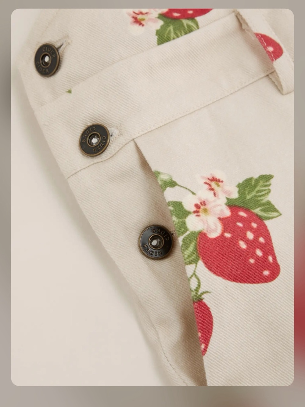 COTTON-BLEND SQUARE NECK STRAWBERRY WIDE LEG JUMPSUIT OVERALLS M - Picture 5 of 12